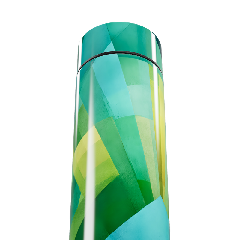 Garrafa Térmica Touch - Verde com Estampa Geométrica