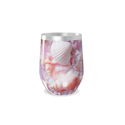 Copo Térmico Slim - Conchas e Pedras Rosa