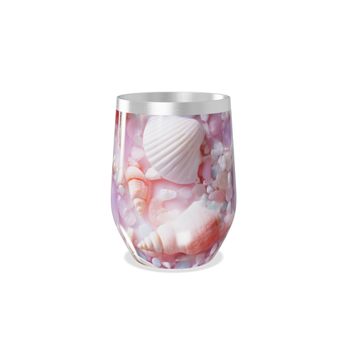 Copo Térmico Slim - Conchas e Pedras Rosa