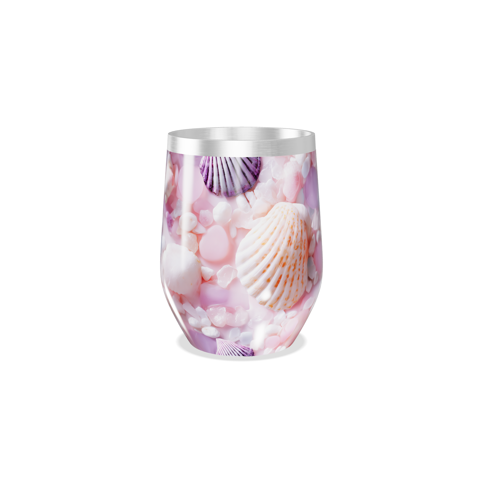 Copo Térmico Slim - Conchas e Pedras Rosa