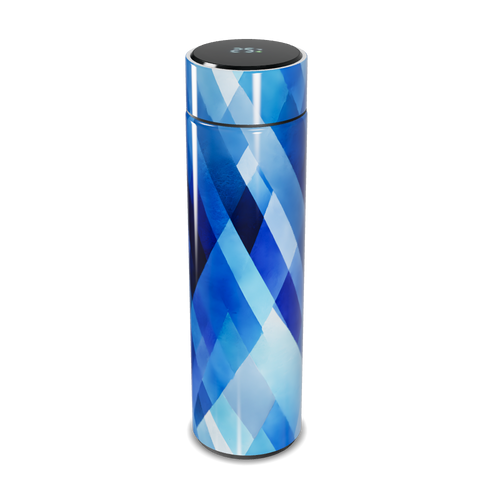 Garrafa Térmica Touch Azul - Estampa Geométrica