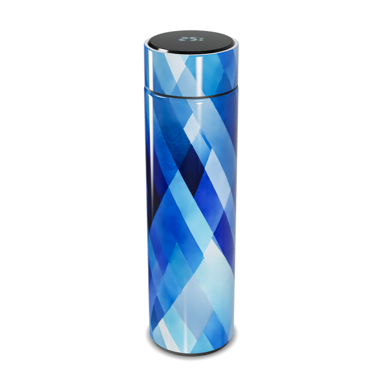 Garrafa Térmica Touch Azul - Estampa Geométrica