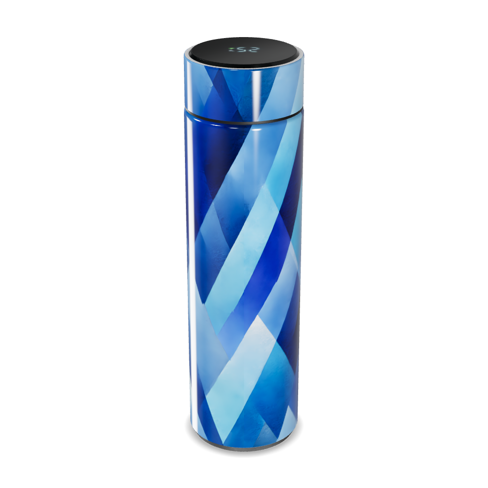 Garrafa Térmica Touch Azul - Estampa Geométrica