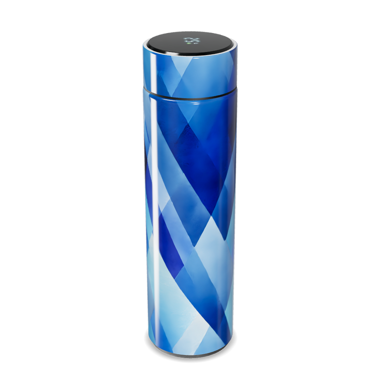 Garrafa Térmica Touch Azul - Estampa Geométrica