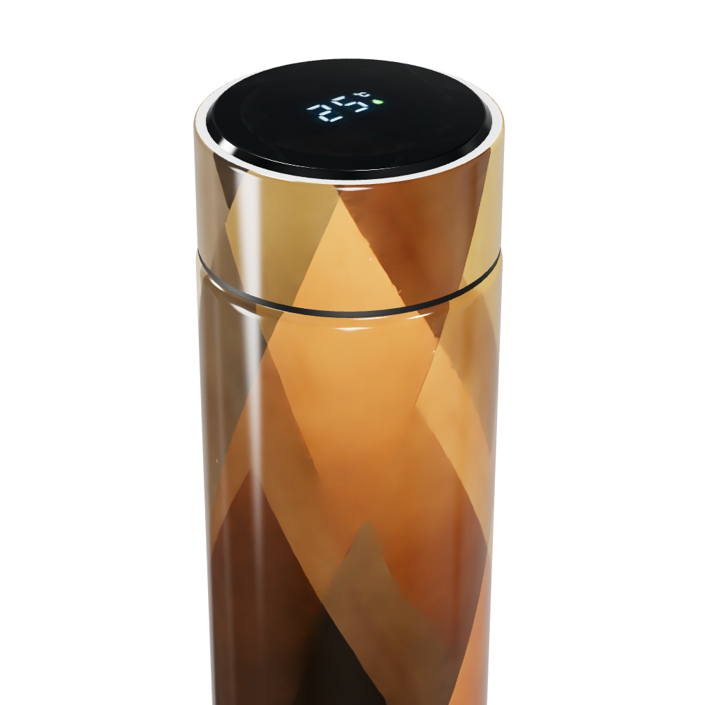 Garrafa Térmica Touch - Estampa Geométrica Laranja