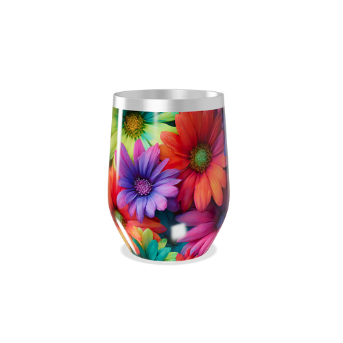 Copo Térmico Slim - Flores Coloridas Inox