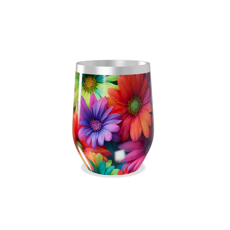 Copo Térmico Slim - Flores Coloridas Inox