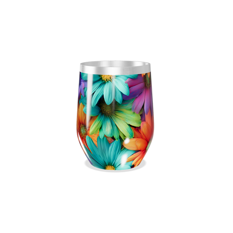 Copo Térmico Slim - Flores Coloridas Inox