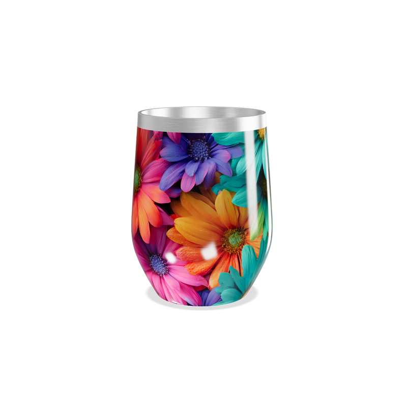 Copo Térmico Slim - Flores Coloridas Inox