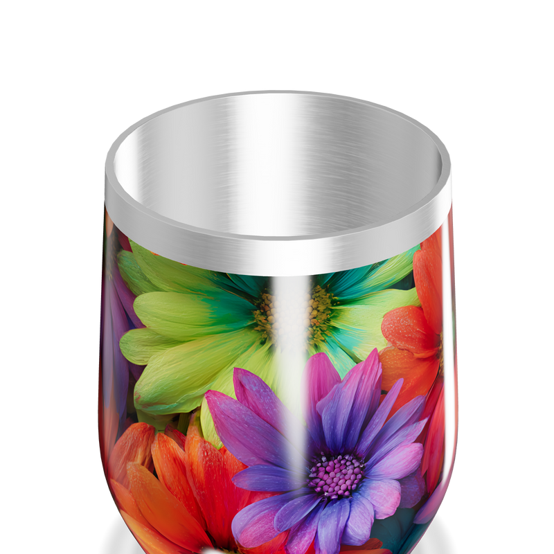 Copo Térmico Slim - Flores Coloridas Inox