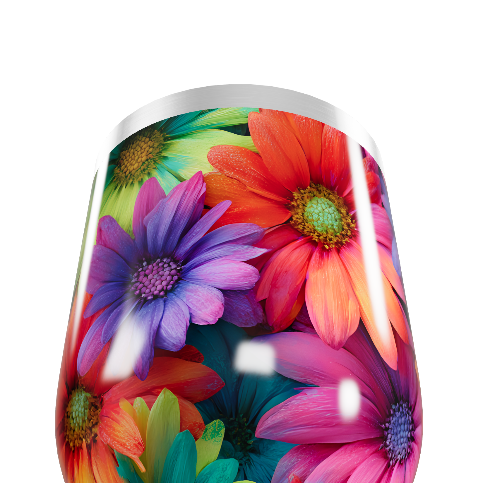 Copo Térmico Slim - Flores Coloridas Inox