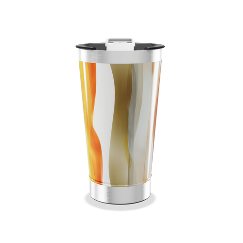 Copo Térmico - Abstrato Laranja e Bege