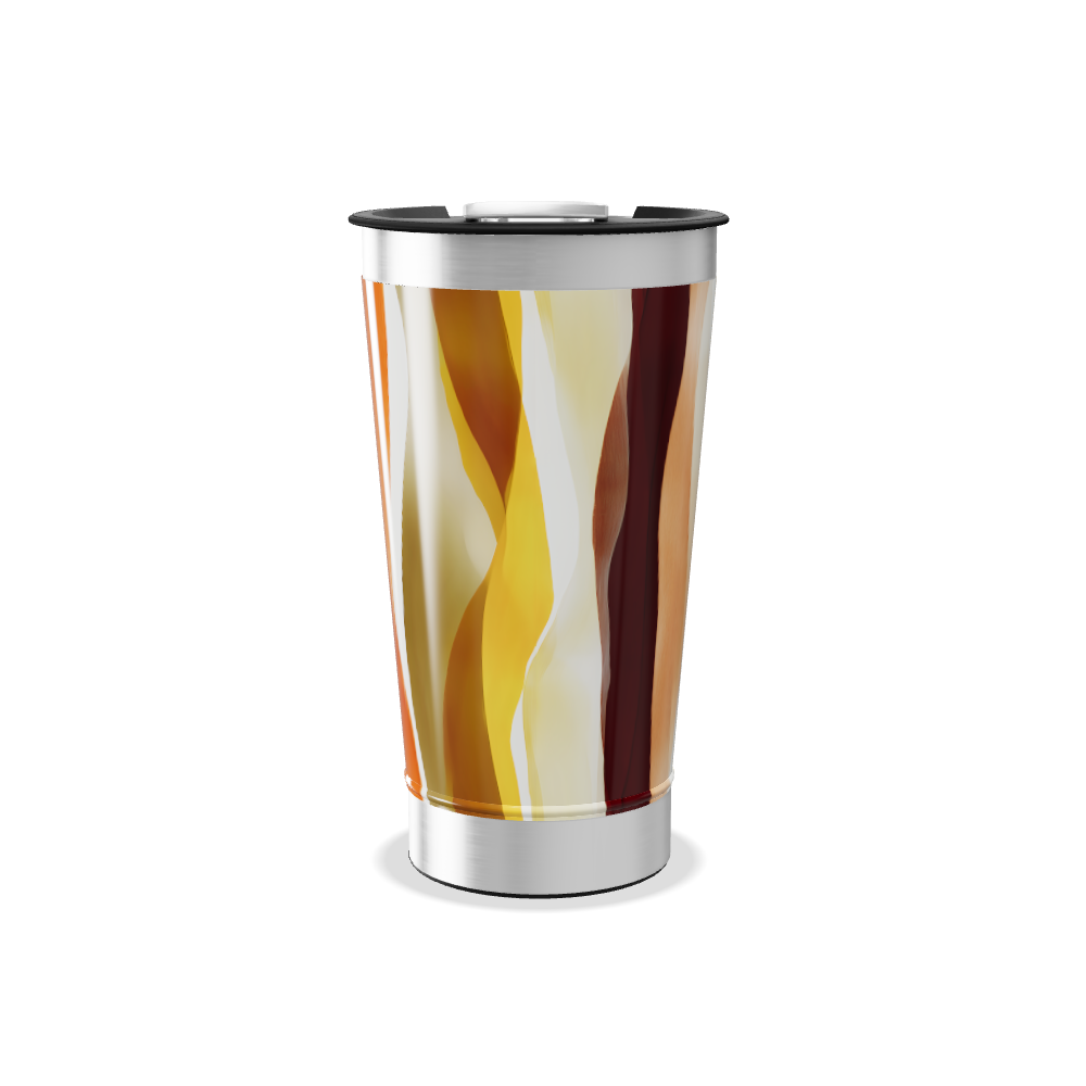 Copo Térmico - Abstrato Laranja e Bege