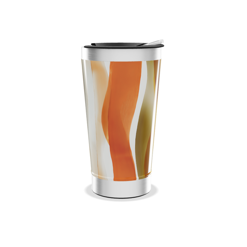 Copo Térmico - Abstrato Laranja e Bege