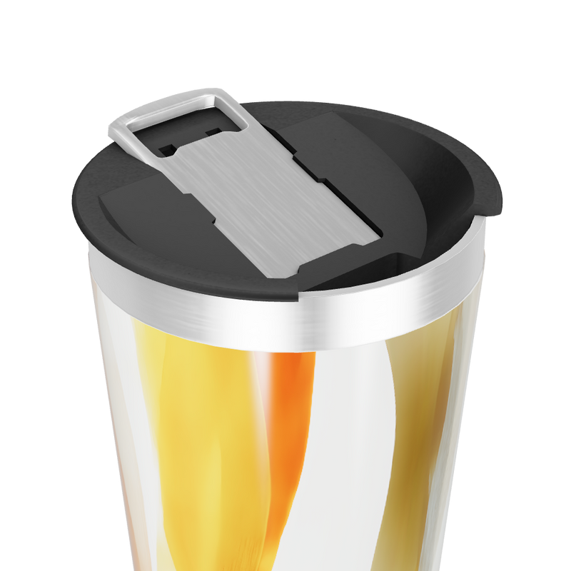 Copo Térmico - Abstrato Laranja e Bege