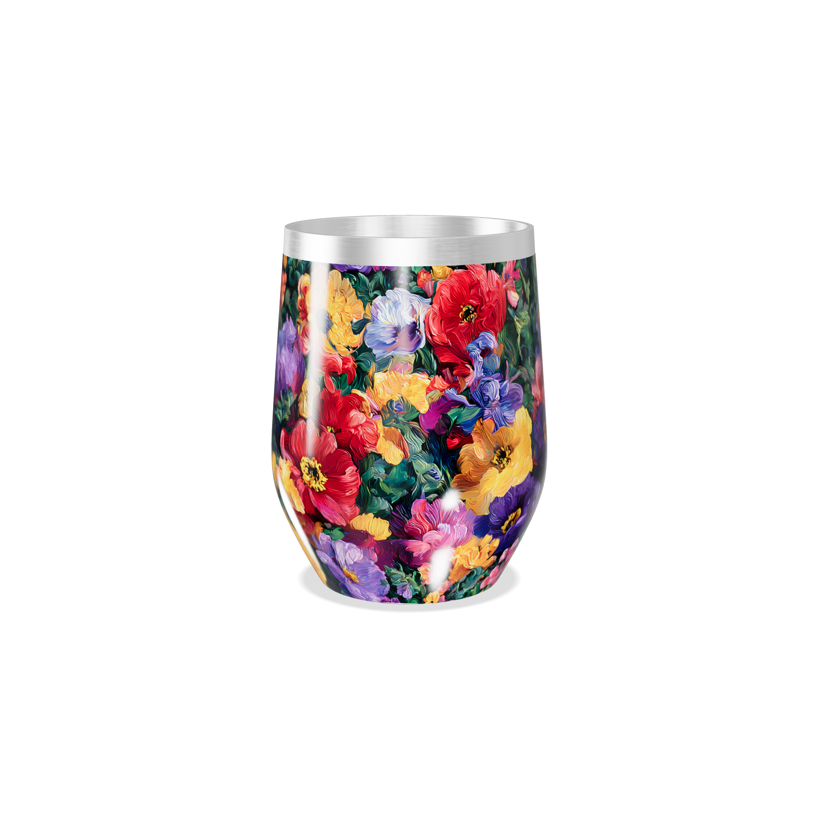 Copo Térmico Slim - Floral Colorido Aço Inox