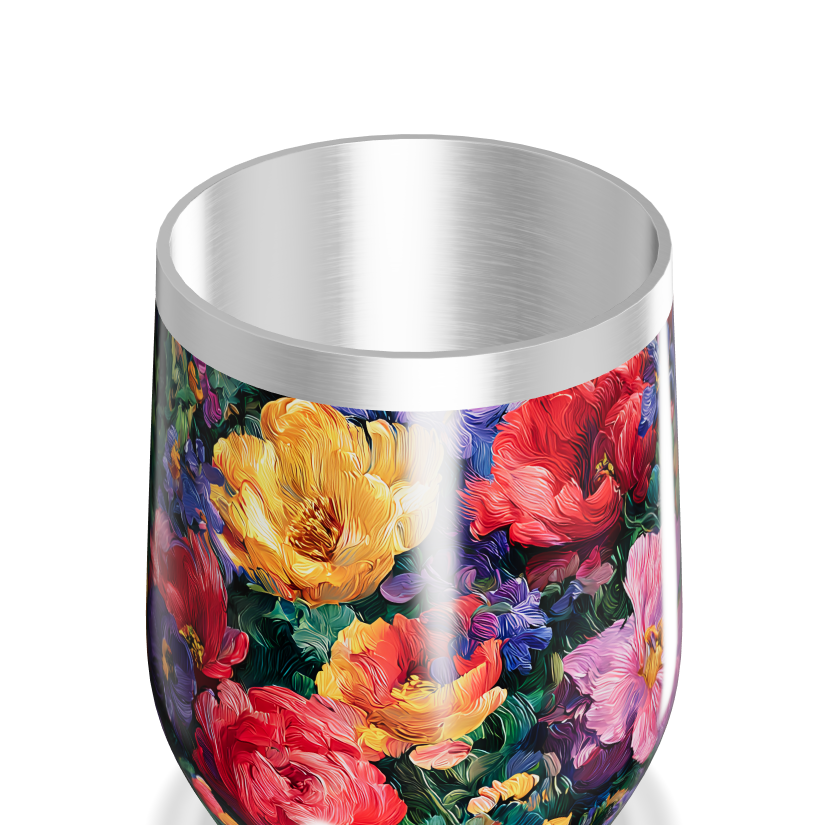Copo Térmico Slim - Floral Colorido Aço Inox