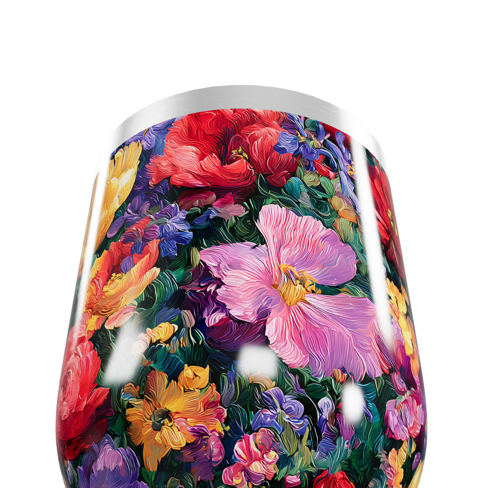Copo Térmico Slim - Floral Colorido Aço Inox