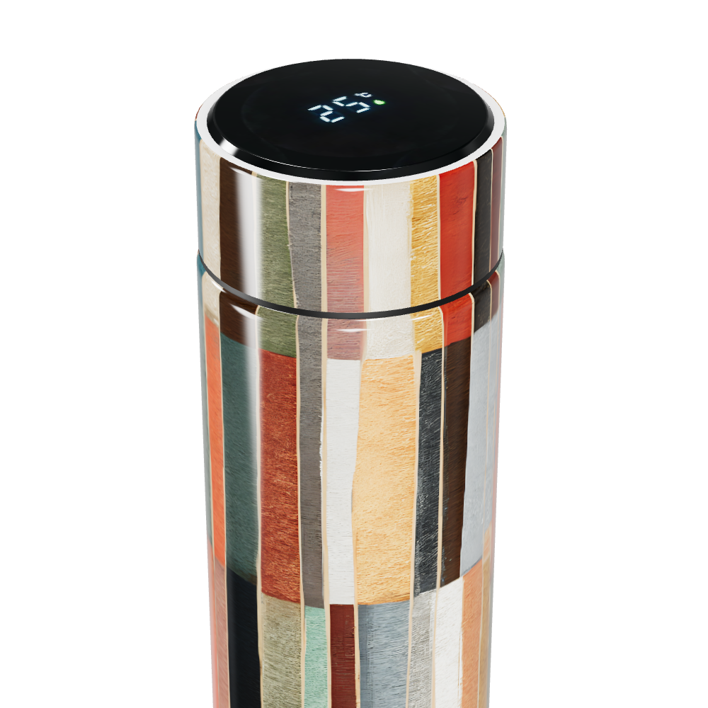 Garrafa Térmica Touch - Listras Coloridas Inox