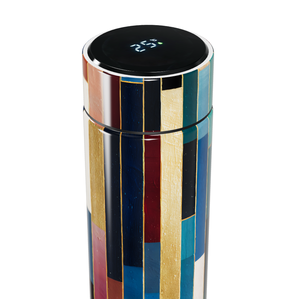 Garrafa Térmica Touch Listrada Multicolor Inox