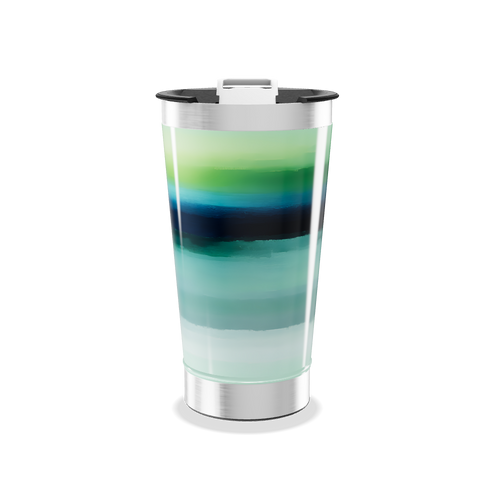 Copo Térmico - Aço Listras Verdes