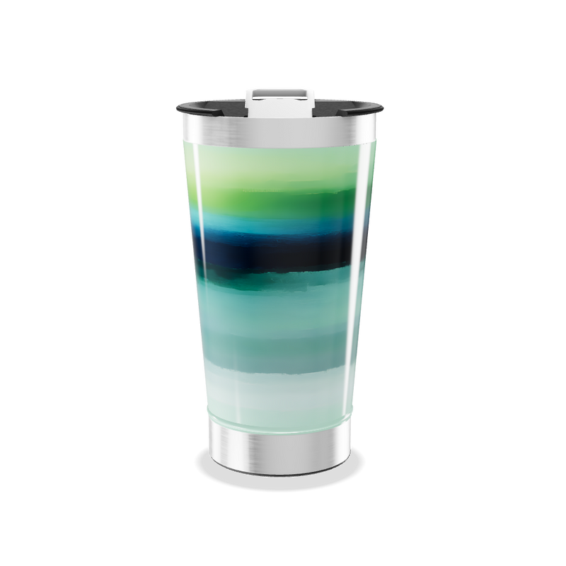 Copo Térmico - Aço Listras Verdes