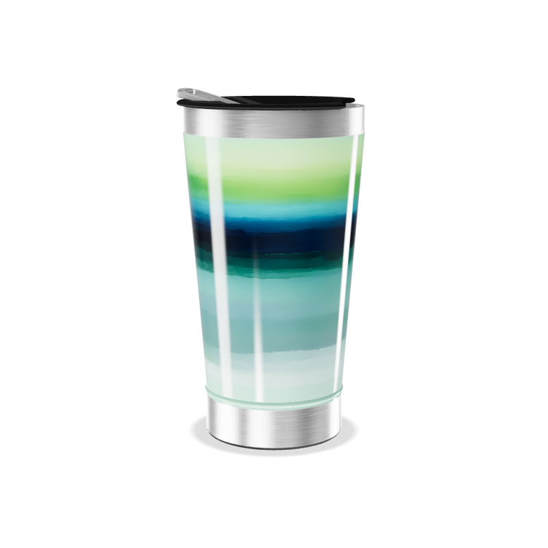 Copo Térmico - Aço Listras Verdes