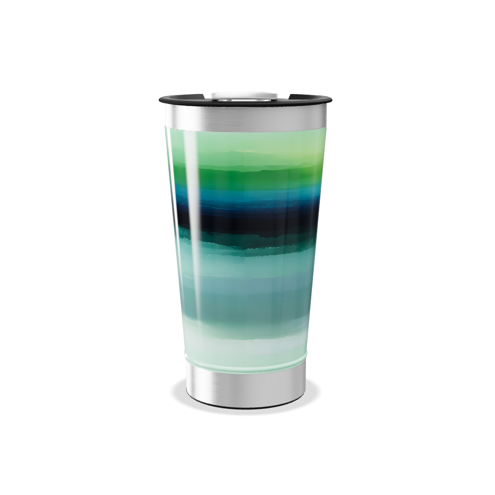 Copo Térmico - Aço Listras Verdes