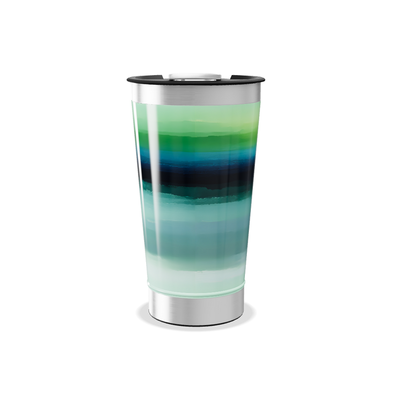 Copo Térmico - Aço Listras Verdes