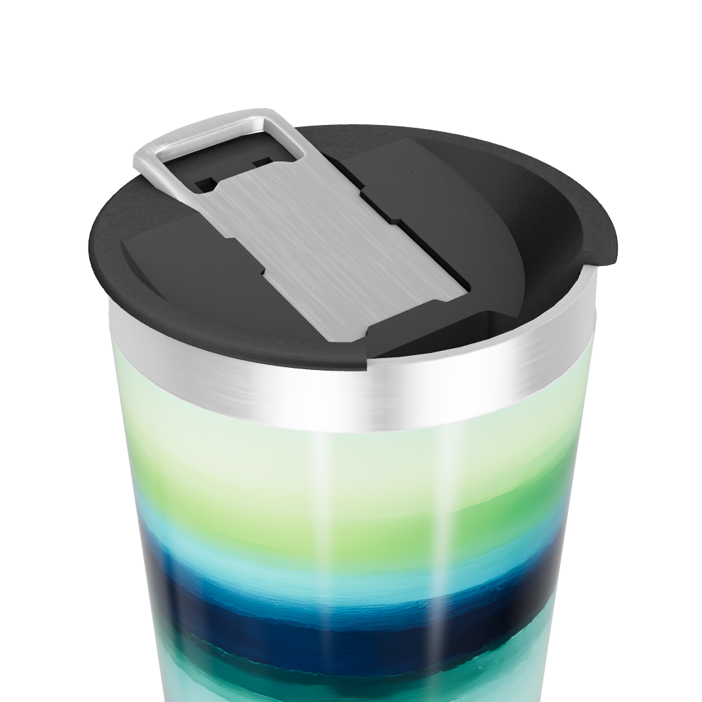 Copo Térmico - Aço Listras Verdes