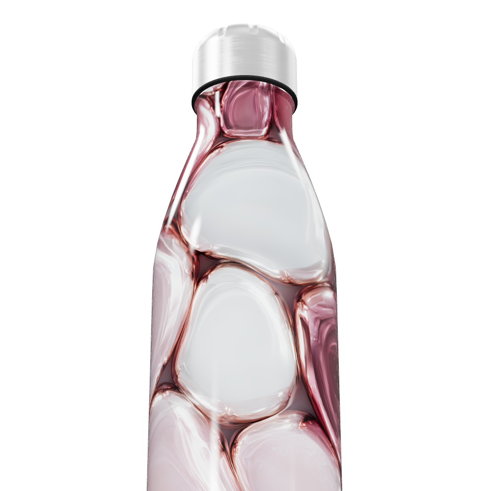 Garrafa Inox - Design Marmorizado Branco