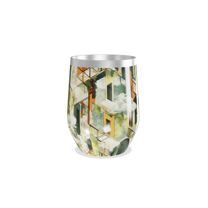 Copo Térmico Slim - Estampa Geométrica Colorida