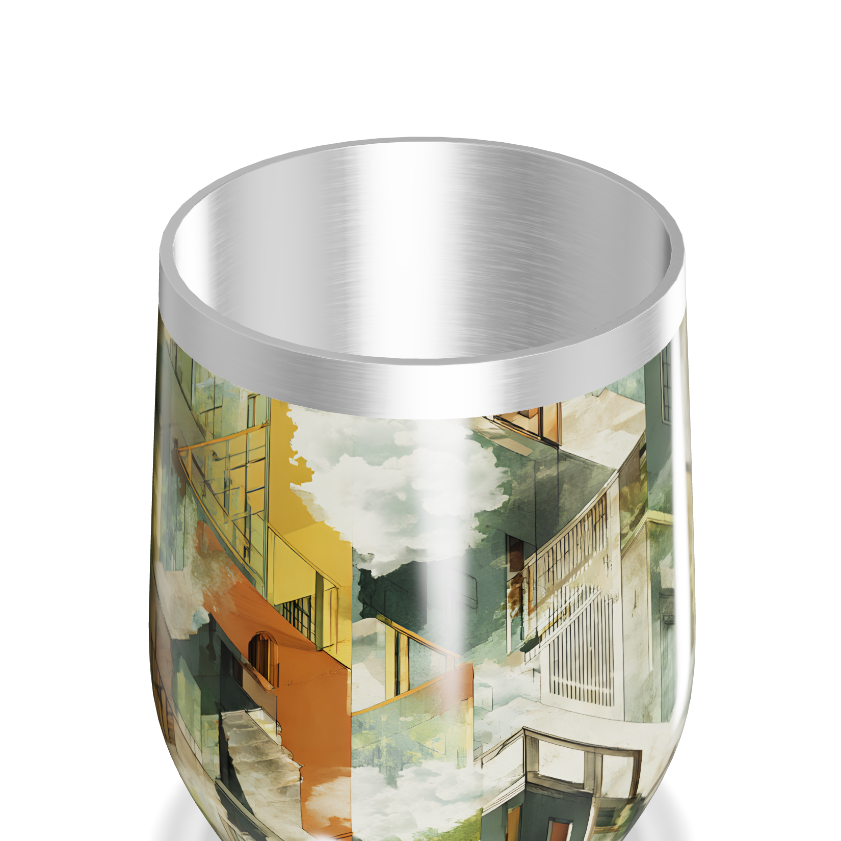 Copo Térmico Slim - Estampa Geométrica Colorida