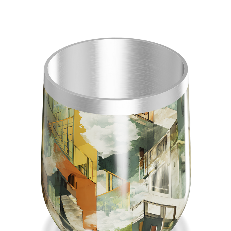 Copo Térmico Slim - Estampa Geométrica Colorida