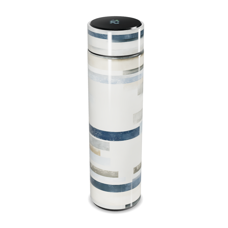 Garrafa Térmica Touch Listrada Azul e Cinza