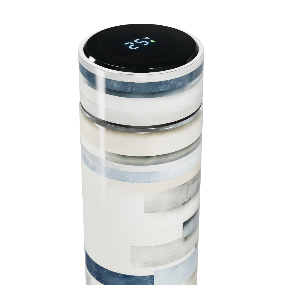 Garrafa Térmica Touch Listrada Azul e Cinza