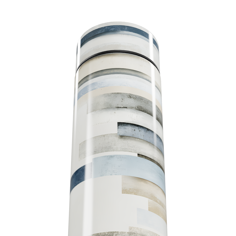 Garrafa Térmica Touch Listrada Azul e Cinza