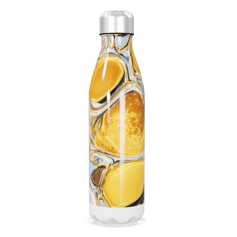 Garrafa Inox - Estampa Abstrata Amarela