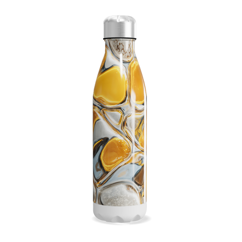 Garrafa Inox - Estampa Abstrata Amarela