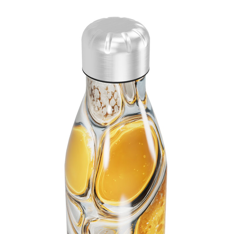 Garrafa Inox - Estampa Abstrata Amarela