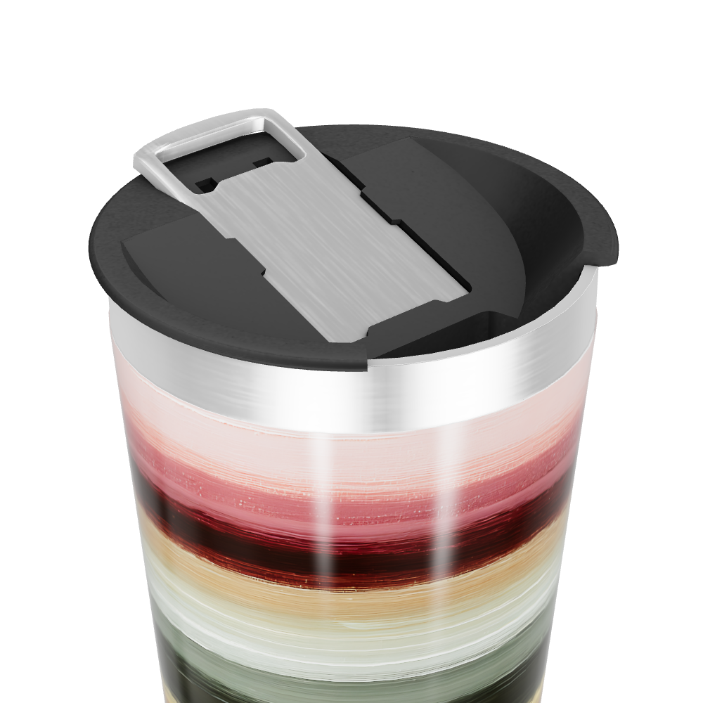 Copo Térmico - Listras Multicoloridas Inox