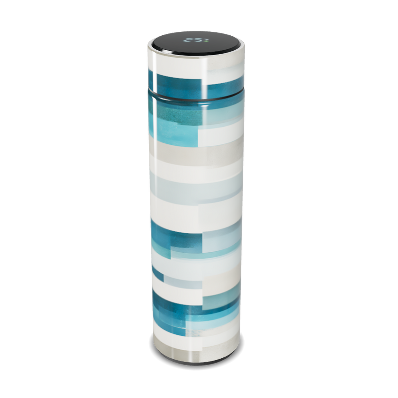 Garrafa Térmica Touch - Azul Listras Modernas