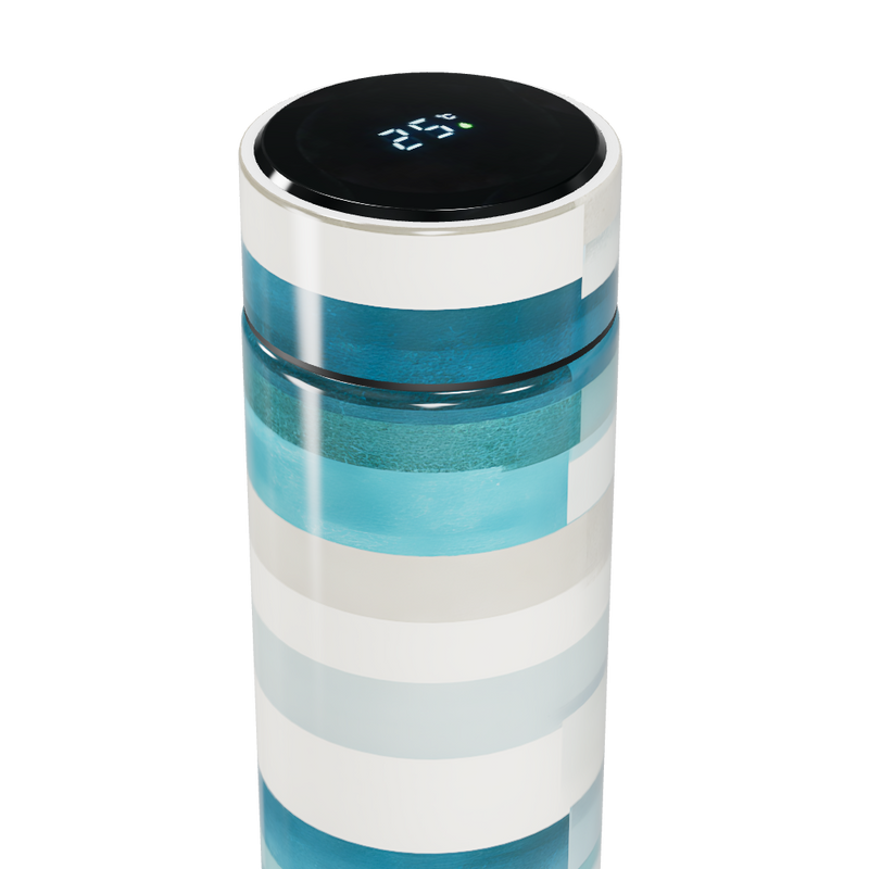 Garrafa Térmica Touch - Azul Listras Modernas