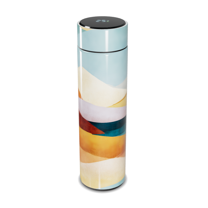 Garrafa Térmica Touch - Estampa Ondas Coloridas