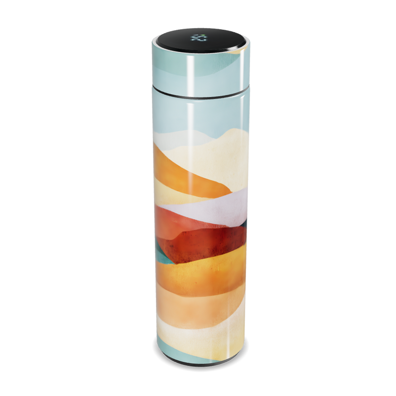 Garrafa Térmica Touch - Estampa Ondas Coloridas