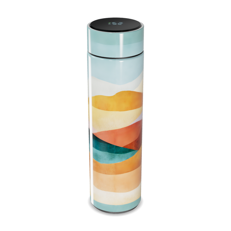 Garrafa Térmica Touch - Estampa Ondas Coloridas