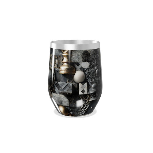 Copo Térmico Slim - Preto com Estampa Geométrica