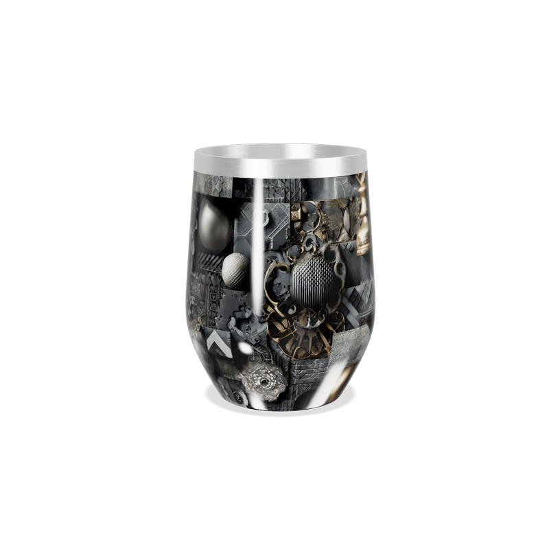 Copo Térmico Slim - Preto com Estampa Geométrica