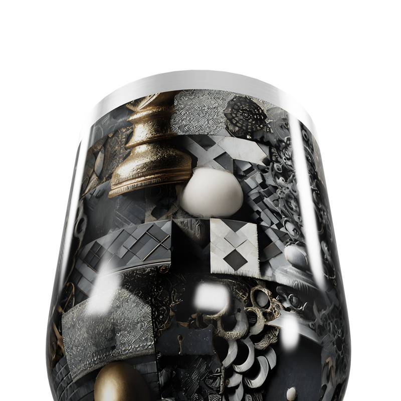 Copo Térmico Slim - Preto com Estampa Geométrica