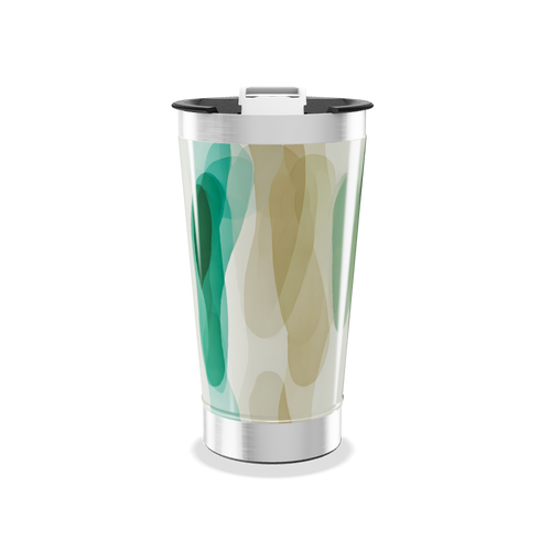 Copo Térmico - Estampa Abstrata Verde